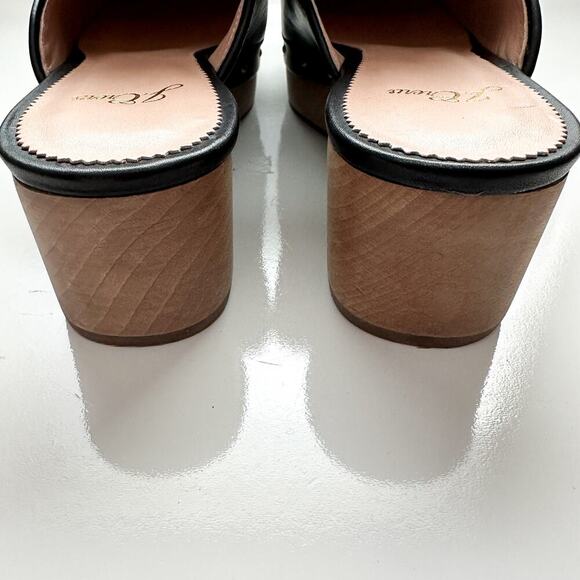 J. Crew Black Leather Clogs Size 9 Style AQ675 - Picture 6 of 11